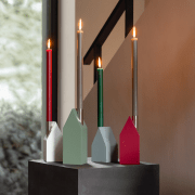 House-shaped candleholders, set of 4
