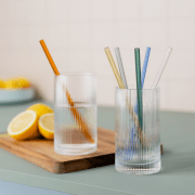 Glass straws, set of 6