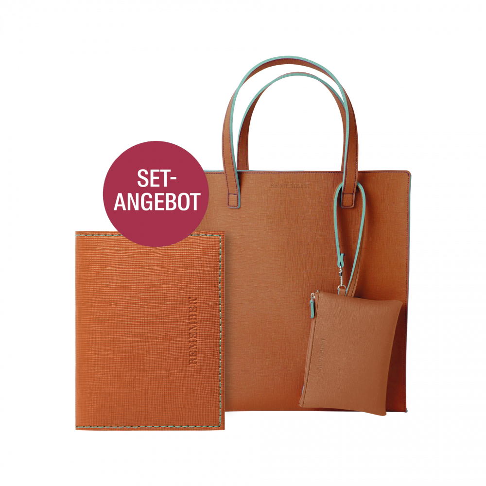 Set of 2 pcs, Shopper with pouch and Wallet Spice