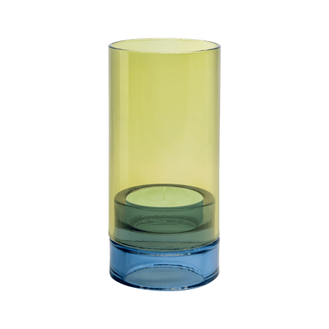 Glass lantern 'Lys' lime