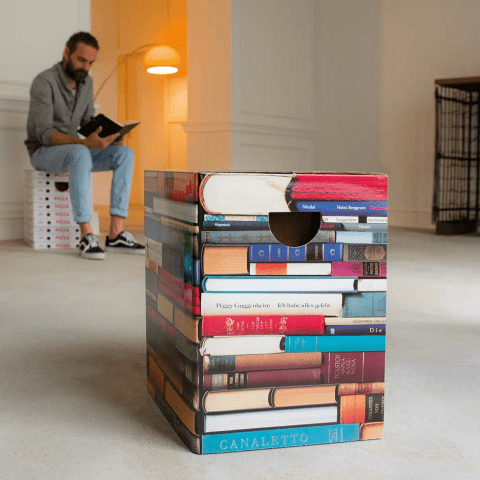 Cardboard Stool 'Bookworm'