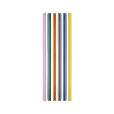 Glass straws, set of 6
